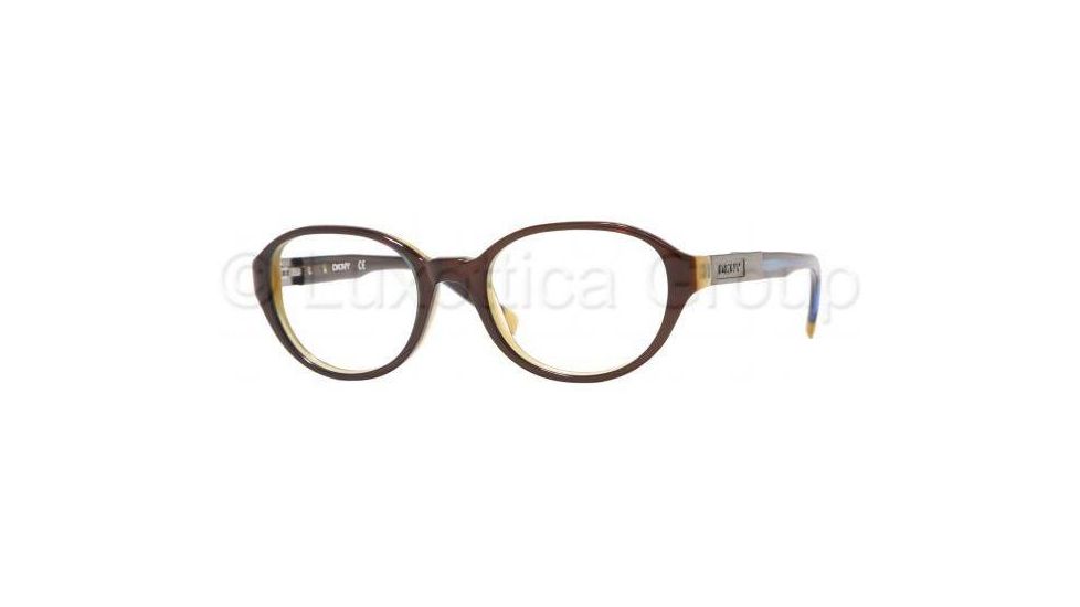 DKNY DY4568 SV Prescription Eyeglasses, Top Brown On Honey Frame / 46 mm Prescription Lenses, 3021 4618
