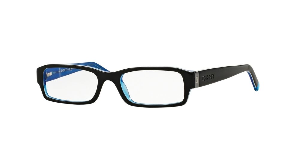DKNY Eyeglasses DY4585B with Rx Prescription Lenses 3387-50 - Black-white-blue Trans. Frame