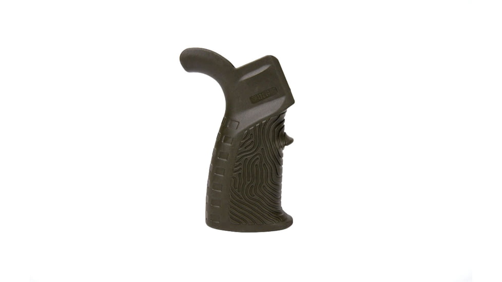 DLG Tactical AR15 Rubberized Grip w/ Beavertail Fingerprin, Green, DLG123G