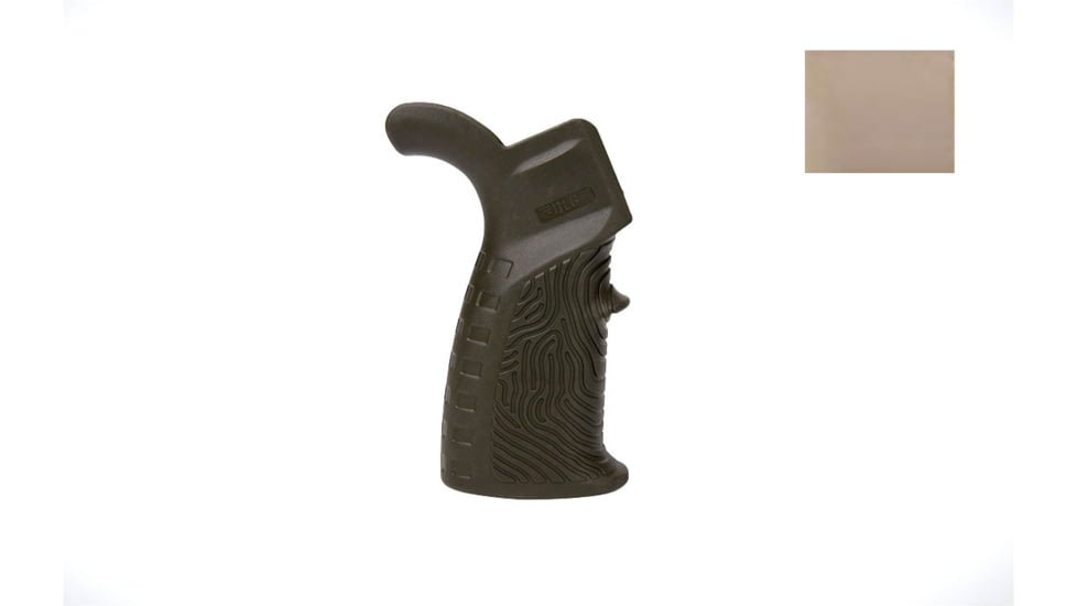DLG Tactical AR15 Rubberized Grip w/ Beavertail Fingerprin, Tan, DLG123T