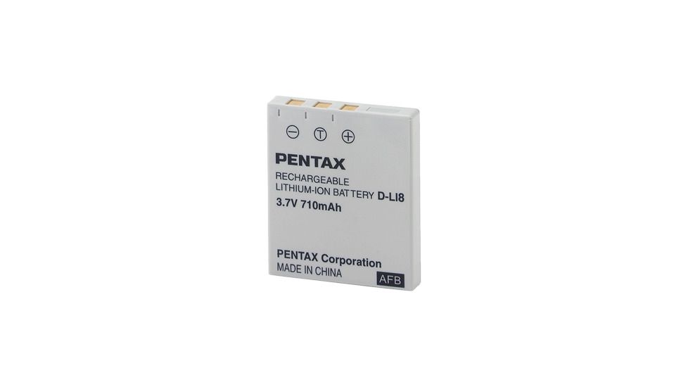 Pentax D-LI8 Lithium-Ion Rechargeable Battery 39121 for Pentax Optio S, S4, S4i, S5i, S5z, SV, S6, S7, X, A10, A30, A40, T10, T20, W10, W20, WP, Wpi