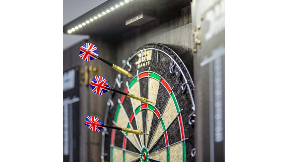 DMI Paris Lighted Dartboard Cabinet Set, Rustic Grey, D4400W