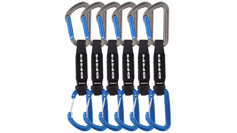 DMM Shadow/Spectre Hybrid Quickdraw - 6 Pack, Titanium/Blue, 12cm, A301-358BL-12P6