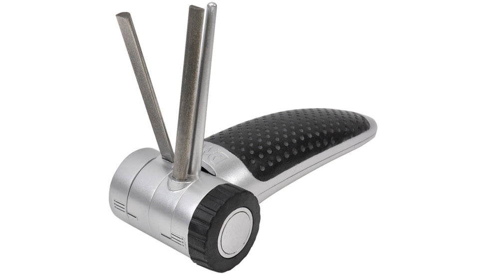 DMT Diamond-Vee Fine Grit Serrated, 6.5in Overall, Grit Fine, Diamond Sharpener, Ideal For Serrated, Straight, Curved Edges, Allows For Sharpening At 10, 15, 20 Degree Angles, Portable Storage, 20004