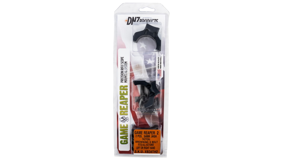 DNZ Game Reaper 2 Scope Mount/Ring Combo Matte Black Browning X-Bolt 34mm Tube XB34TH2