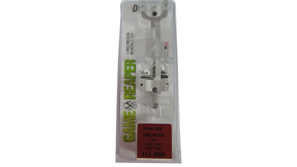 DNZ Products Game Reaper Scope Mount - Kimber 8400 Long Action, High Ring, 1 in Tube, Silver, 42800S