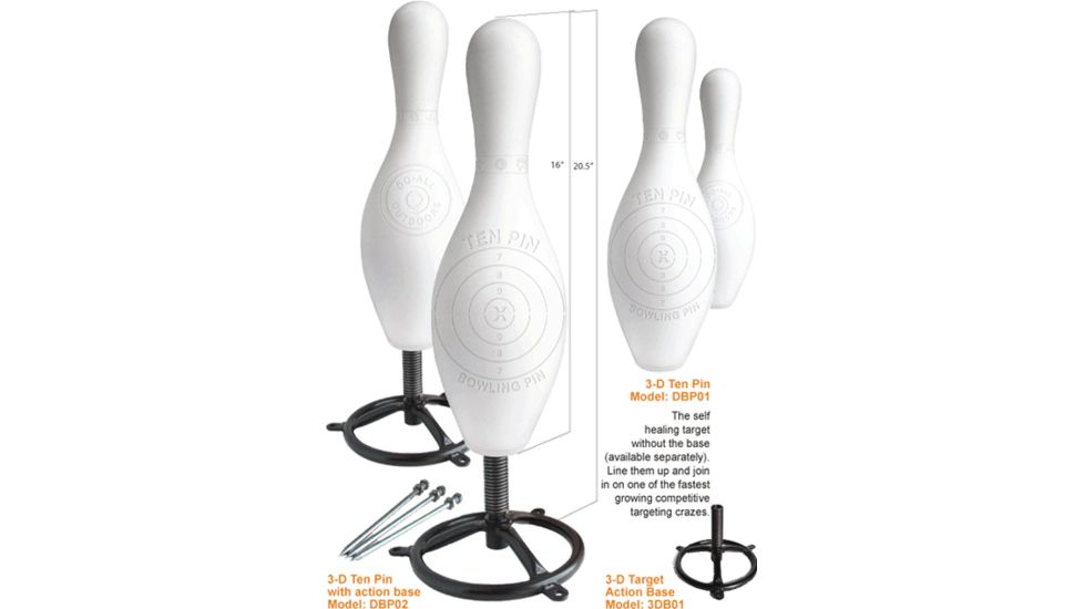 Do All Outdoors 3-D Ten Pin full size bowling pin with action base DBP02