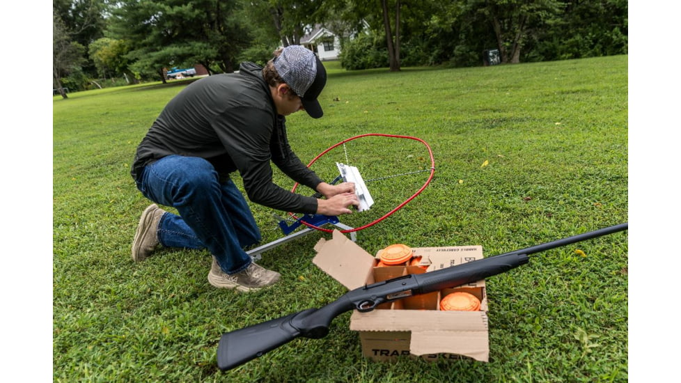 Do All Outdoors Competitor Sport Trap Launcher, Red White Blue, 2 or 2 Clays, CT202