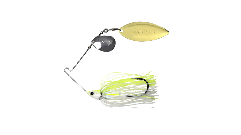 Dobyns D-Blade Beast Series Spinnerbaits, Colorado/Willow Blade, 3/4oz, Chartreuse Light Shimmer, BST 3/4 B11 COL/WIL