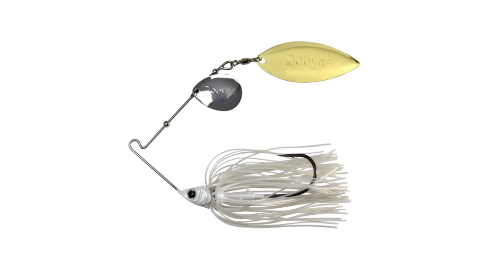 Dobyns D-Blade Beast Series Spinnerbaits, Colorado/Willow Blade, 3/4oz, White, BST 3/4 B09 COL/WIL