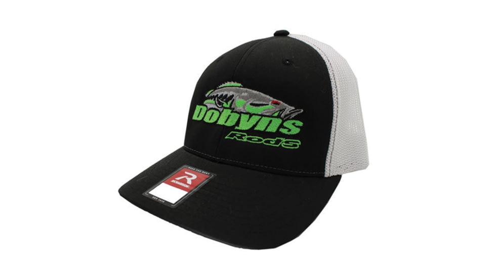 Dobyns FlexFit Mesh Hat - Mens, Black/White/Green, L/XL, BLK/WHT GRN FLEX L/XL