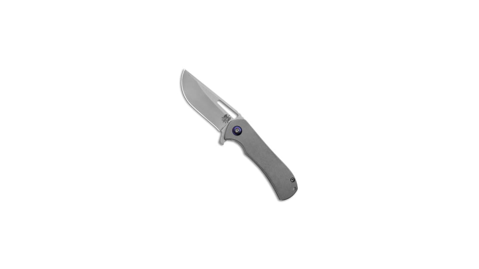 Doc Shiffer Recon Lightweight Folding Knife, 2.75in, Nitro V Steel, Drop Point Blade, Titanium, Gray Handle, Gray/Gray, 6.375 inch, BHQ-174552