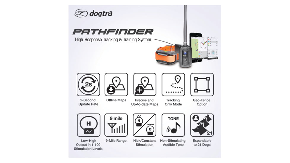 Dogtra PATHFINDER Training Collar and GPS w/Transmitter, Orange PATHFINDER