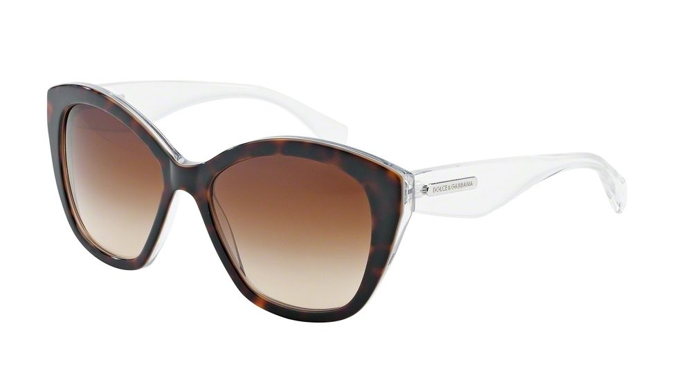 Dolce&amp;Gabbana 3 LAYERS DG4220 Sunglasses 279513-55 - Havana/pearl White/cyryst Frame, Brown Gradient Lenses
