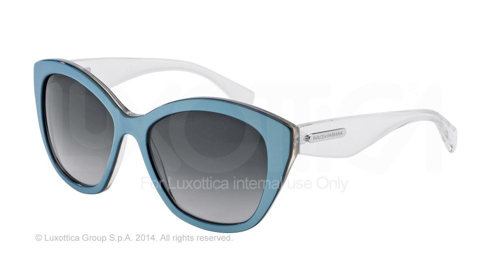 Dolce&amp;Gabbana 3 LAYERS DG4220 Sunglasses 27968G-55 - Azure/gold/cryst Frame, Grey Gradient Lenses