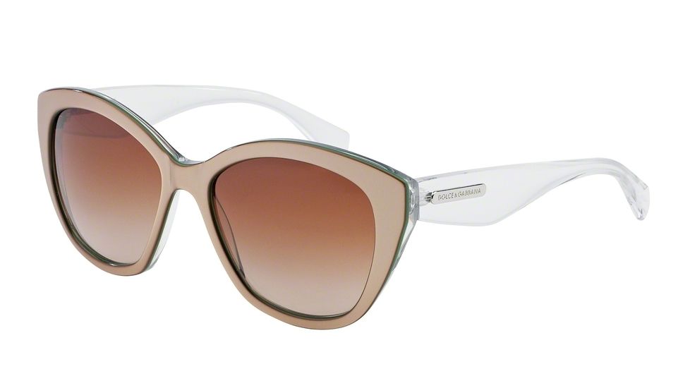 Dolce&amp;Gabbana 3 LAYERS DG4220 Sunglasses 279713-55 - Sand/pearl Green/cryst Frame, Brown Gradient Lenses