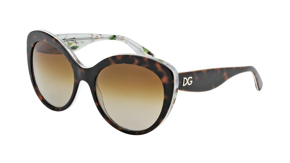 Dolce&amp;Gabbana ALMOND FLOWERS DG4236 Bifocal Prescription Sunglasses DG4236-2841T5-56 - Lens Diameter 56 mm, Frame Color Havana/Aqua Peach Flowers