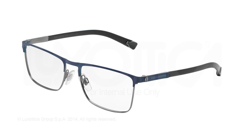 Dolce&amp;Gabbana BASALTO COLLECTION DG1259 Bifocal Prescription Eyeglasses 1158-53 - Matte Blue/Gunmetal Frame