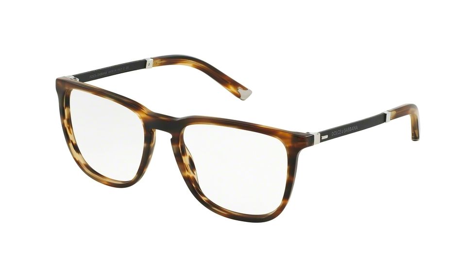Dolce&amp;Gabbana BASALTO COLLECTION DG3216 Eyeglass Frames 2673-52 - Matte Striped Brown Frame