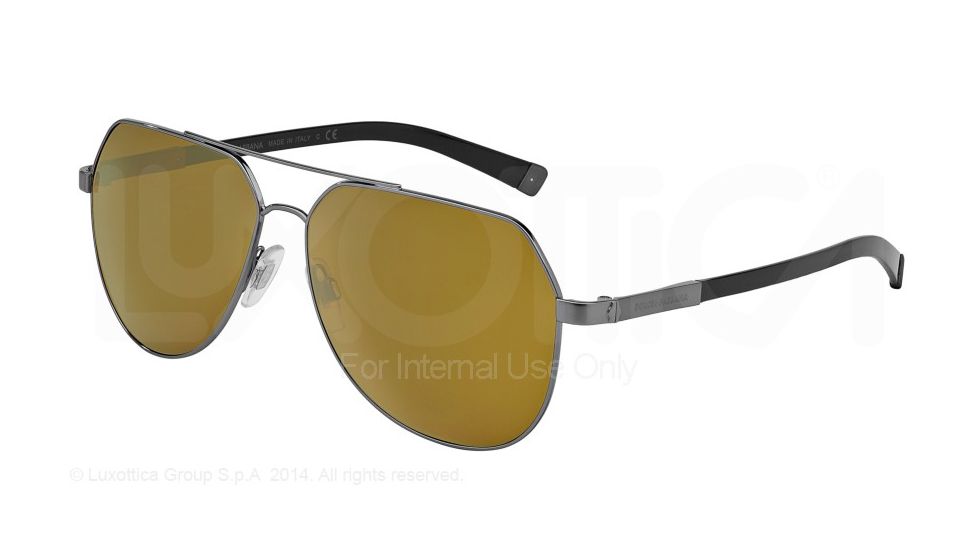 Dolce&amp;Gabbana BASALTO DG2133 Single Vision Prescription Sunglasses DG2133-04-73-60 - Lens Diameter 60 mm, Frame Color Gunmetal Sand