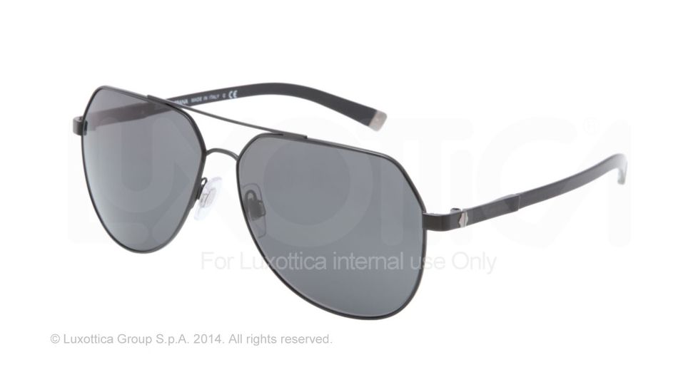 Dolce&amp;Gabbana BASALTO DG2133 Single Vision Prescription Sunglasses DG2133-110687-60 - Lens Diameter 60 mm, Frame Color Matte Black/Gunmetal