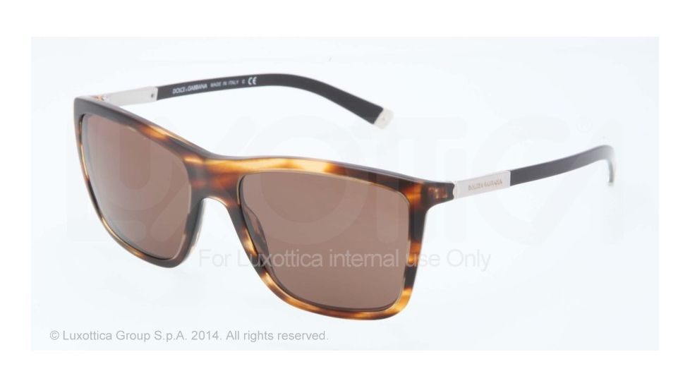 Dolce&amp;Gabbana BASALTO DG4210 Progressive Prescription Sunglasses DG4210-267373-55 - Lens Diameter 55 mm, Frame Color Matte Striped Havana