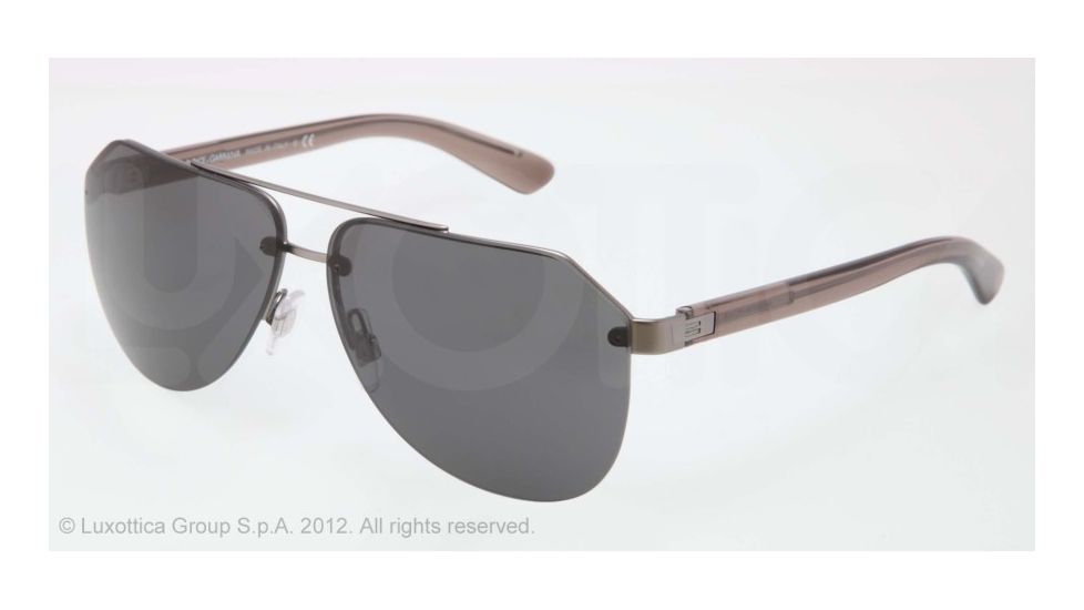 Dolce&amp;Gabbana BLOCK HINGE DG2124 Progressive Prescription Sunglasses DG2124-121687-61 - Lens Diameter 61 mm, Lens Diameter 61 mm, Frame Color Matte Gunmt/Gunmetal