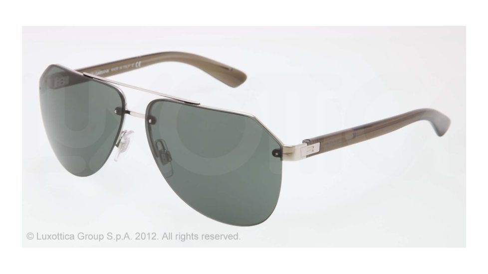 Dolce&amp;Gabbana BLOCK HINGE DG2124 Progressive Prescription Sunglasses DG2124-121871-61 - Lens Diameter 61 mm, Lens Diameter 61 mm, Frame Color Silver