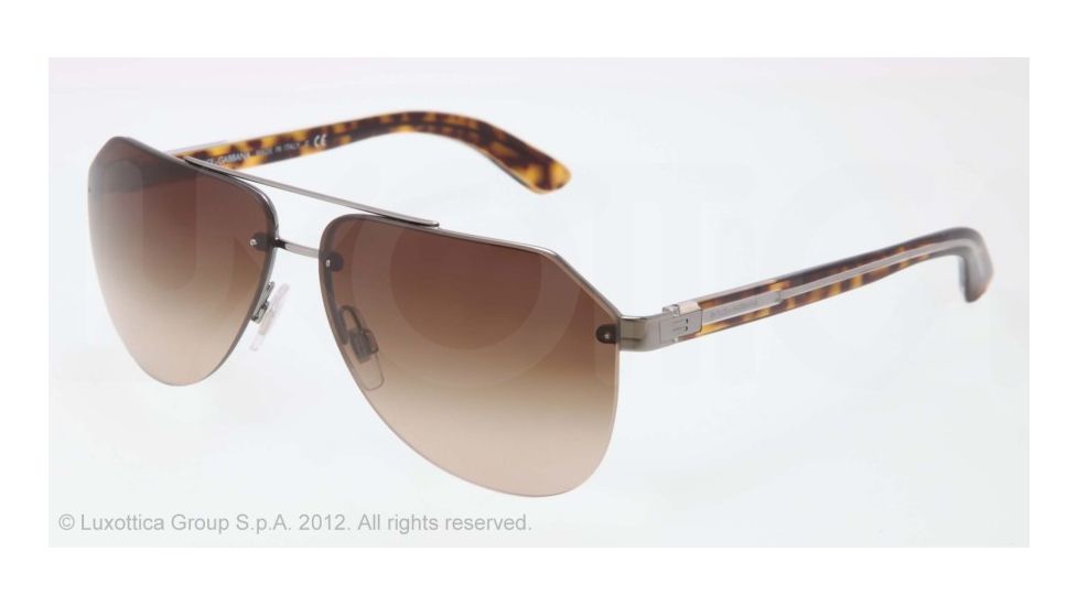 Dolce&amp;Gabbana BLOCK HINGE DG2124 Progressive Prescription Sunglasses DG2124-352-13-61 - Lens Diameter 61 mm, Lens Diameter 61 mm, Frame Color Gunmetal