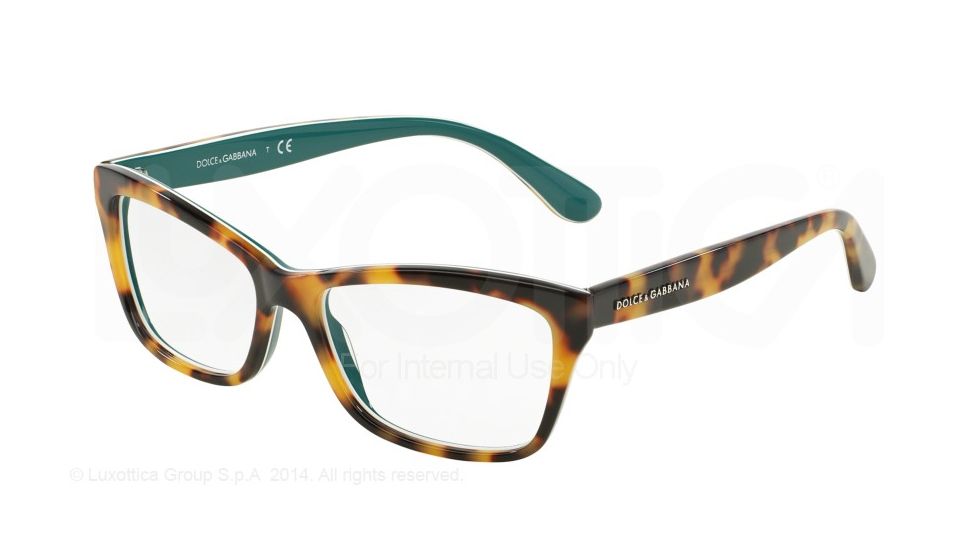 Dolce&Gabbana CONTEMPORARY DG3215 Progressive Prescription Eyeglasses 2891-52 - Top Havana On Petroleum Frame