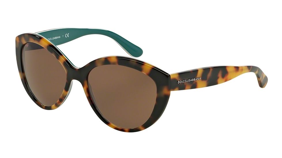 Dolce&amp;Gabbana CONTEMPORARY DG4239 Single Vision Prescription Sunglasses DG4239-289173-56 - Lens Diameter 56 mm, Frame Color Top Havana On Petroleum