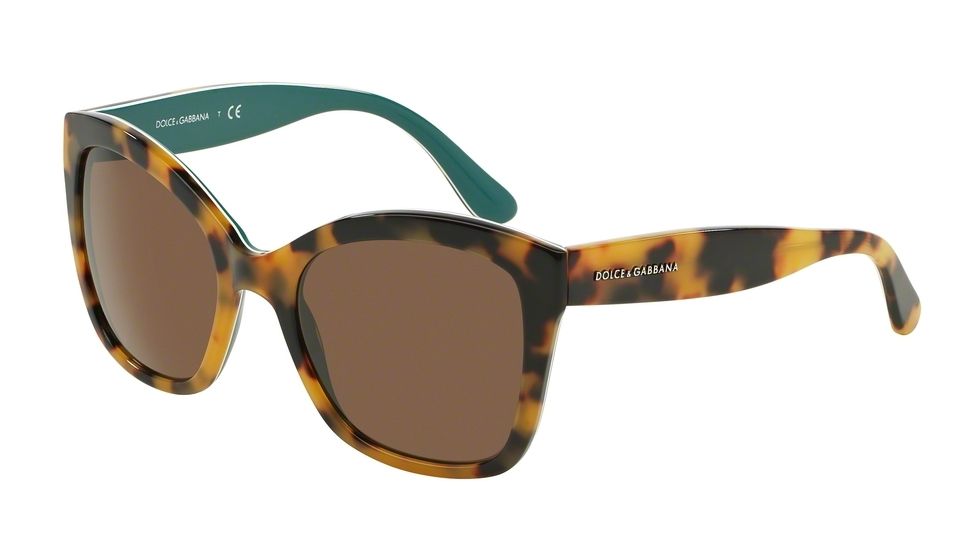 Dolce&amp;Gabbana CONTEMPORARY DG4240 Sunglasses 289173-54 - Top Havana On Petroleum Frame, Brown Lenses