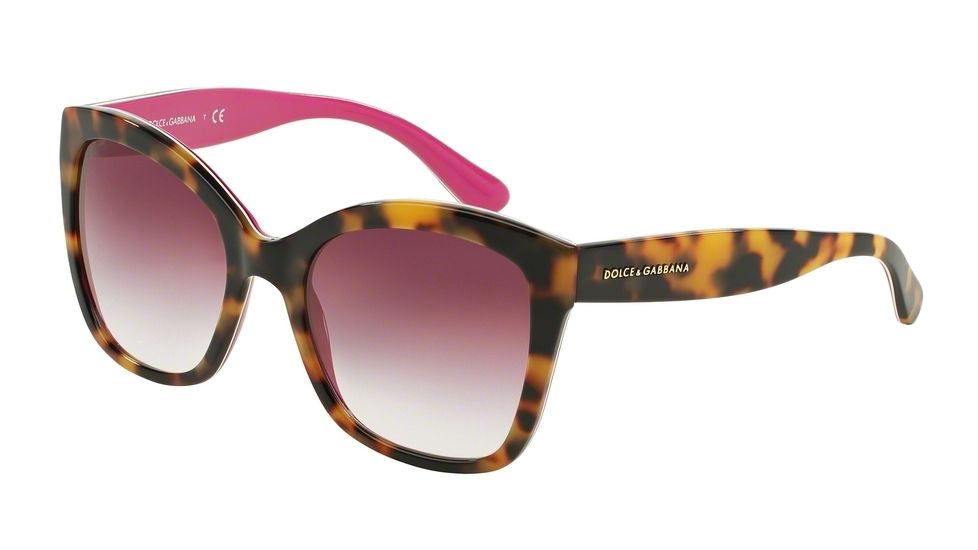 Dolce&amp;Gabbana CONTEMPORARY DG4240 Sunglasses 28928H-54 - Top Havana On Cyclamen Frame, Violet Gradient Lenses