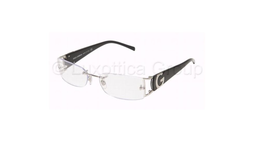 Dolce&amp;Gabbana DG 1148 Eyeglasses Styles - Silver Frame w/Non-Rx 52 mm Diameter Lenses, 061-5217