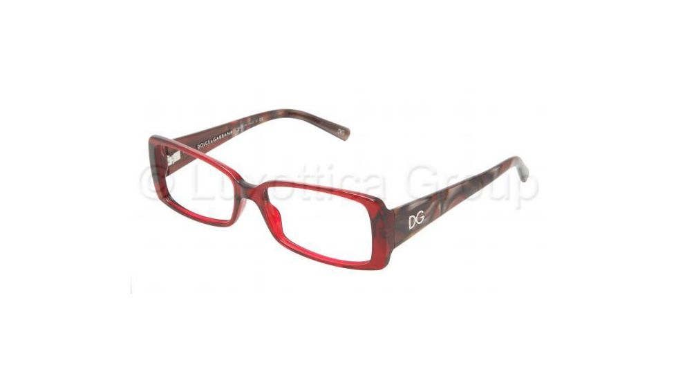Dolce&amp;Gabbana DG 3080 Eyeglasses Styles - Red Frame w/Non-Rx 53 mm Diameter Lenses, 1530-5316