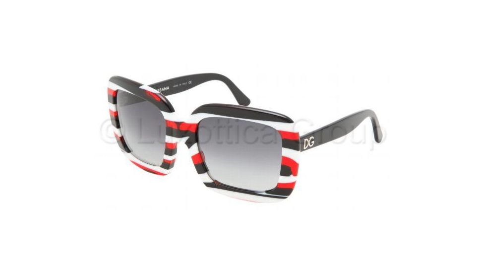 Dolce&amp;Gabbana DG4035 Bifocal Sunglasses - Red Striped Gray Gradient Frame / 54 mm Prescription Lenses, 841-8G-5420