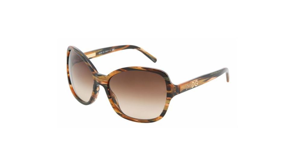 Dolce&amp;Gabbana DG 4107 Sunglasses Styles - Gold/Black Brown Gradient Frame, 181313-6117