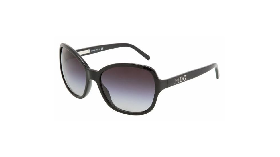 Dolce&amp;Gabbana DG 4107 Sunglasses Styles - Shiny Black Gray Gradient Frame, 501-8G-6117
