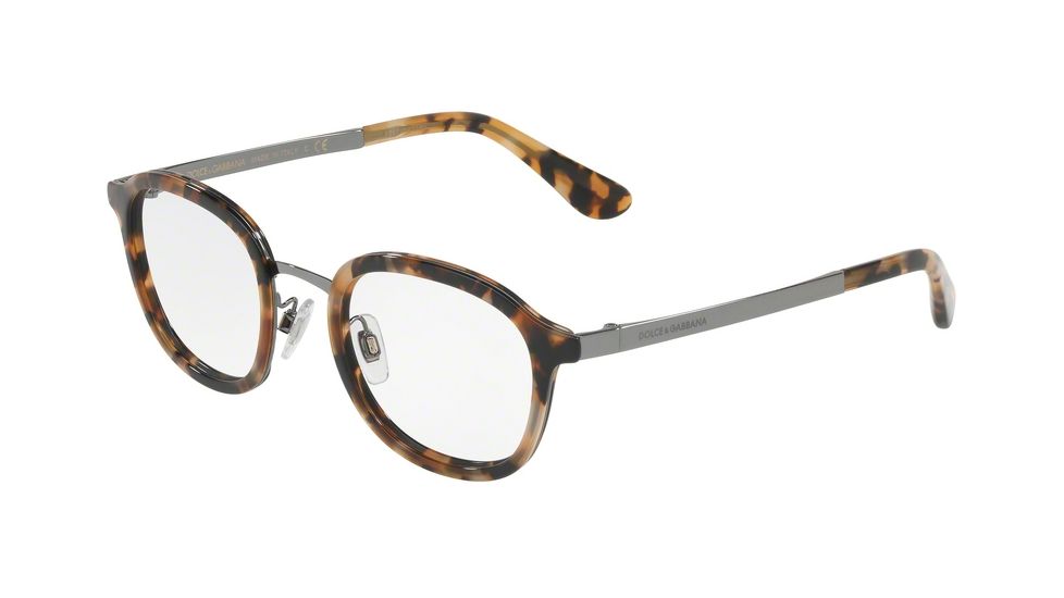 Dolce&amp;Gabbana DG1296 Single Vision Prescription Eyeglasses 3141-48 - Blue Havana Frame