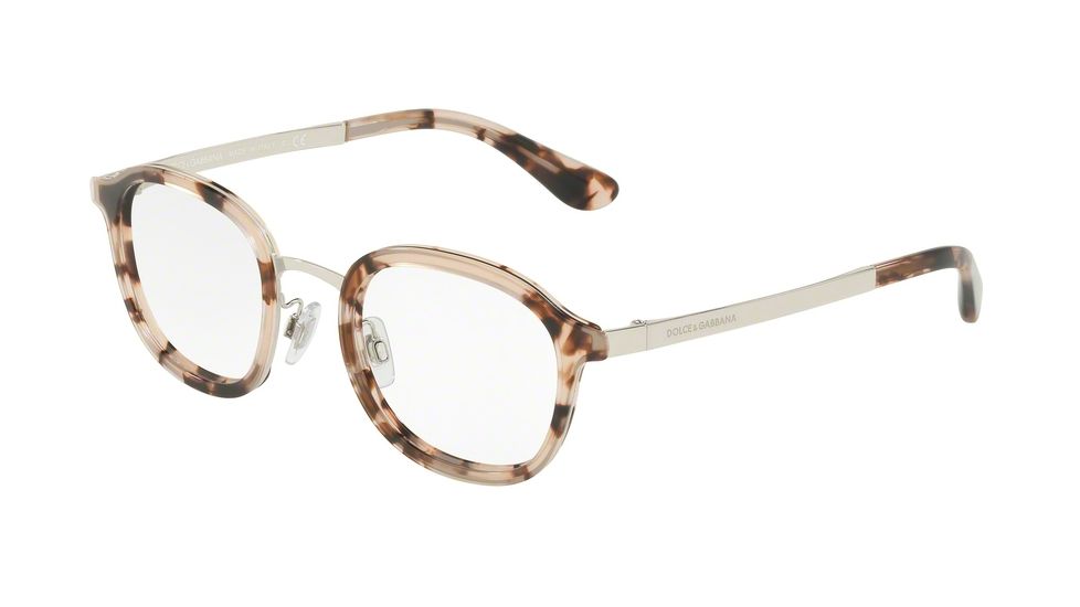 Dolce&amp;Gabbana DG1296 Single Vision Prescription Eyeglasses 3548-48 - Nude Havana Frame