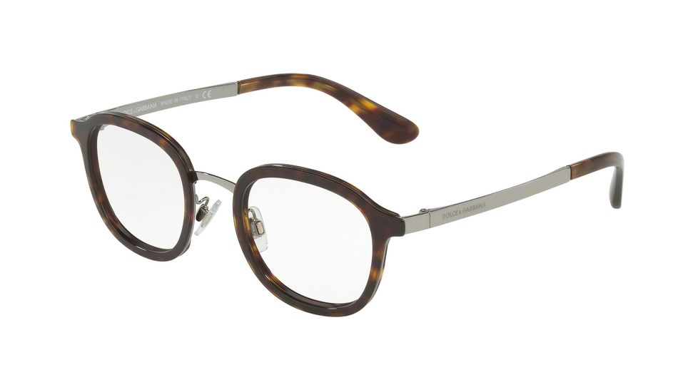 Dolce&amp;Gabbana DG1296 Single Vision Prescription Eyeglasses 502-48 - Havana Frame