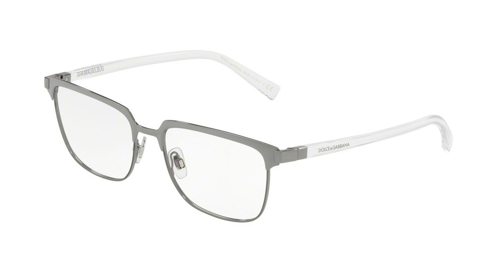 Dolce&amp;Gabbana DG1302 Single Vision Prescription Eyeglasses 04-53 - Gunmetal / Matte Gunmetal Frame