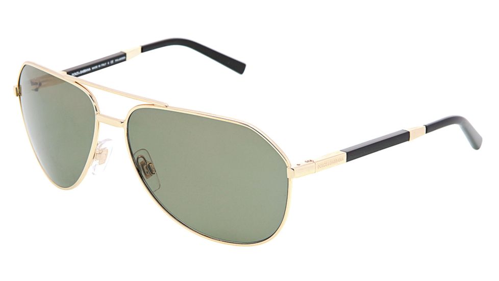 Dolce&amp;Gabbana DG2073K Sunglasses 102758-6114 - Gold Crystal Green Polarized