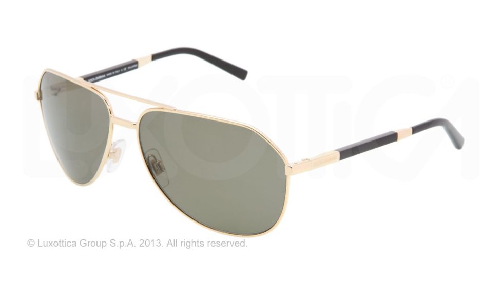 Dolce&amp;Gabbana ICONIC 45&amp;deg CUT DG2073K Single Vision Prescription Sunglasses DG2073K-102758-61 - Lens Diameter 61 mm, Lens Diameter 61 mm, Frame Color Gold