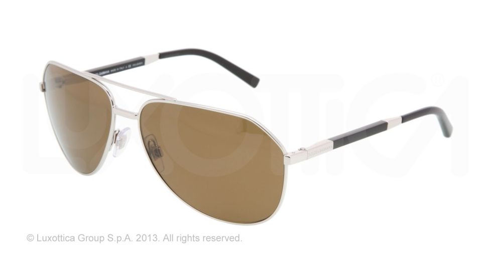 Dolce&amp;Gabbana ICONIC 45&amp;deg CUT DG2073K Single Vision Prescription Sunglasses DG2073K-102857-61 - Lens Diameter 61 mm, Lens Diameter 61 mm, Frame Color Silver