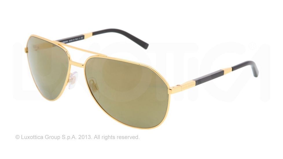 Dolce&amp;Gabbana ICONIC 45&amp;deg CUT DG2073K Single Vision Prescription Sunglasses DG2073K-440-39-61 - Lens Diameter 61 mm, Lens Diameter 61 mm, Frame Color Yellow Gold