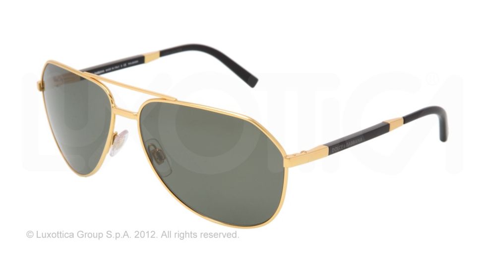 Dolce&amp;Gabbana ICONIC 45&amp;deg CUT DG2073K Single Vision Prescription Sunglasses DG2073K-440-58-61 - Lens Diameter 61 mm, Lens Diameter 61 mm, Frame Color Gold