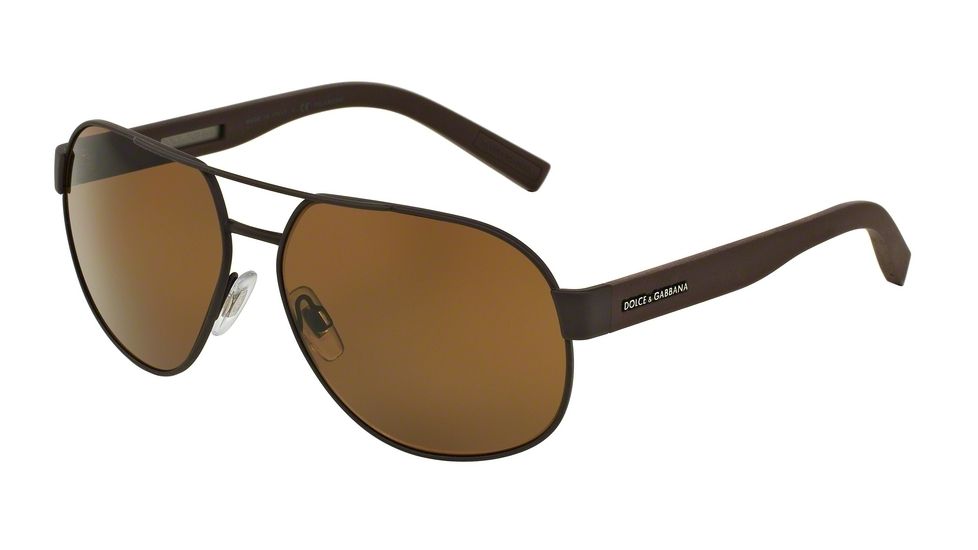 Dolce&amp;Gabbana DG2147 Progressive Prescription Sunglasses DG2147-127483-61 - Lens Diameter 61 mm, Frame Color Brown Rubber