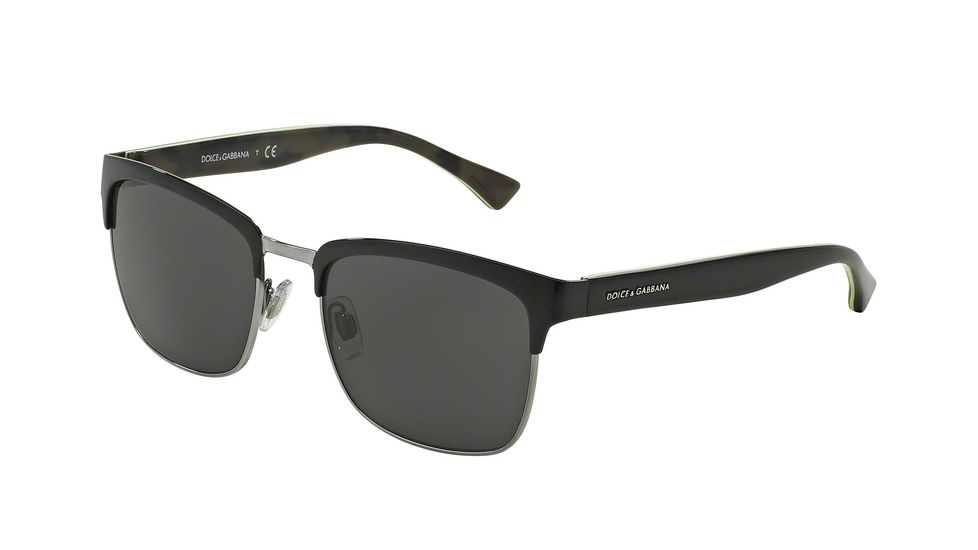 Dolce&amp;Gabbana DG2148 Single Vision Prescription Sunglasses DG2148-127787-54 - Lens Diameter 54 mm, Frame Color Black/Gunmetal