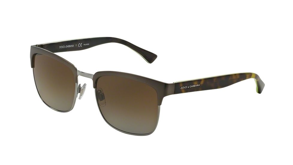 Dolce&amp;Gabbana DG2148 Single Vision Prescription Sunglasses DG2148-1278T5-54 - Lens Diameter 54 mm, Frame Color Matte Gunmetal